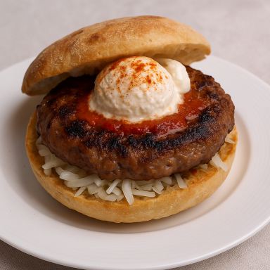 Sočna Pljeskavica U Lepinji Sa Kajmakom – Dostava Hrane Novi Sad Restoran Dedina Tajna