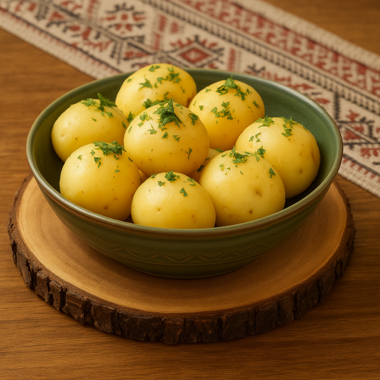 Bareni krompir Bareni krompir Novi Sad – kuvani krompir sa peršunom, posni prilog