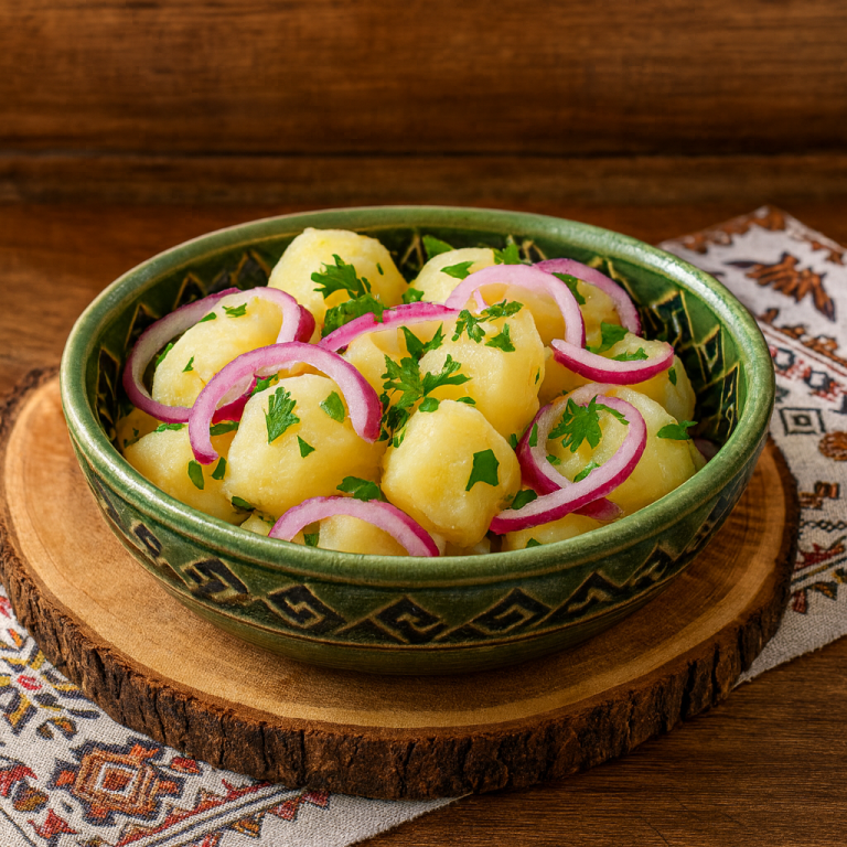 Posna krompir salata Posna krompir salata Novi Sad – krompir sa lukom, hladni posni prilog
